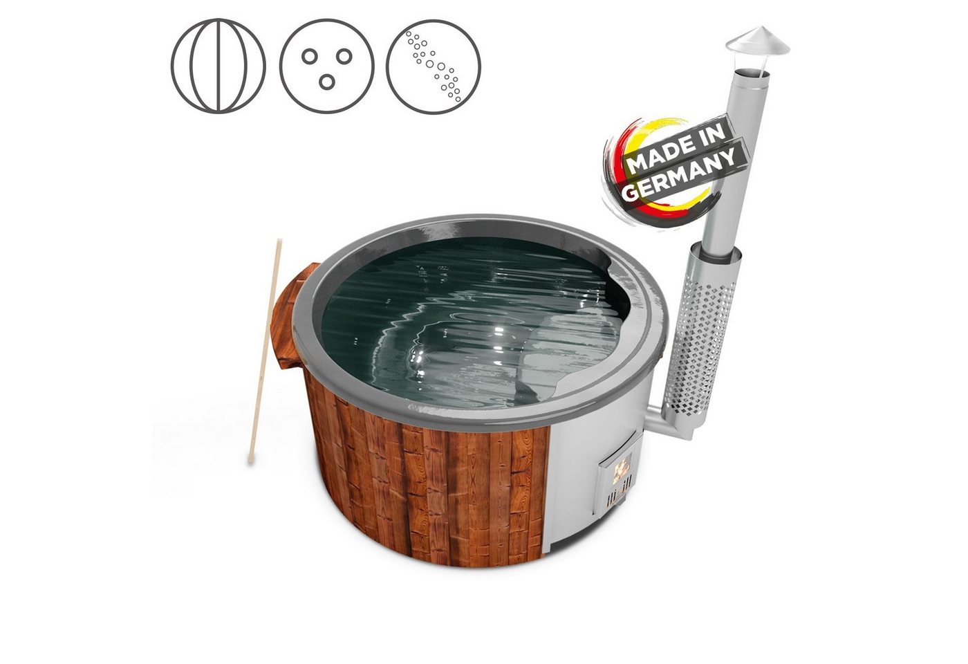 Holzklusiv Whirlpool-Badewanne Hot Tub Saphir Spa von Holzklusiv