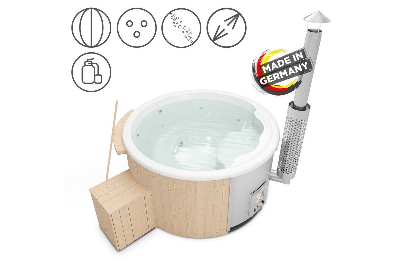 Holzklusiv Whirlpool-Badewanne Hot Tub Spa Deluxe Clean von Holzklusiv