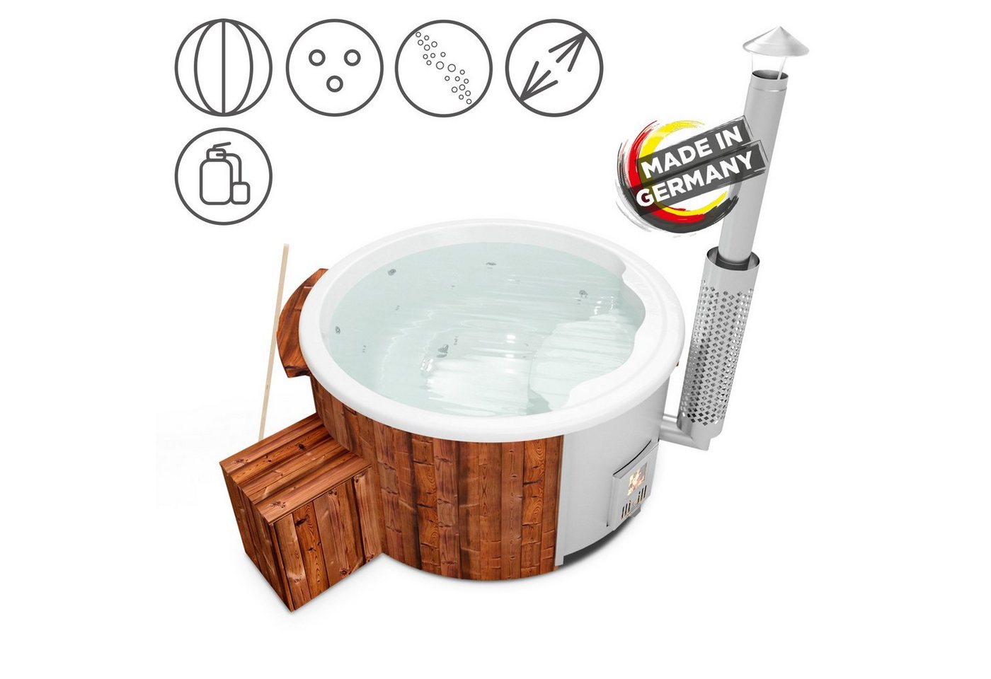 Holzklusiv Whirlpool-Badewanne Hot Tub Spa Deluxe Clean von Holzklusiv