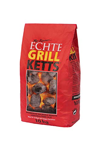 Holzkohlewerk Lüneburg Feuer&Flamme 10 kg Premium Holzkohle Grillketts - ideal für Dutch Oven, Smoker und Kugelgrill von Holzkohlewerk Lüneburg