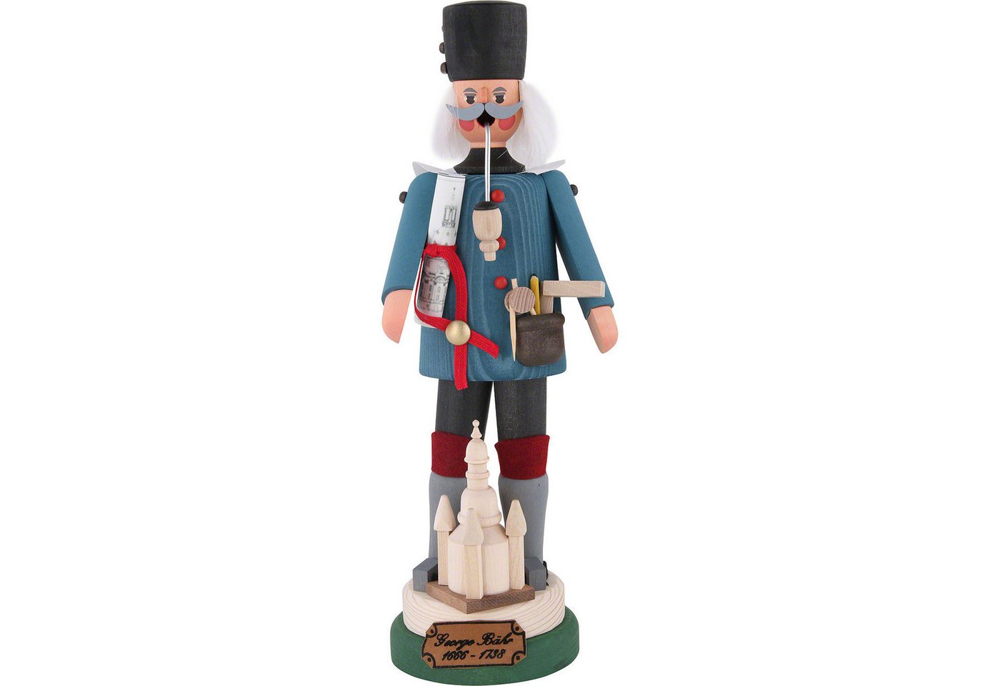 Holzkunst Karl Werner Räuchermännchen Georg Bähr - Architekt der Frauenkirche (26cm) Räuchermann von Karl We von Holzkunst Karl Werner