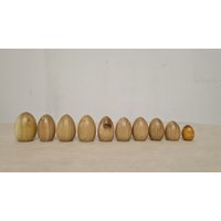Gedrechselte Ostereier, Mini Eier, Handarbeit, Holzeier, Geschenk, Hase, Eiche, Robinie von Holzkunstsiebert