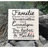 Holzbild, Druck Auf Holz - Familie Bedeutet Teil Von Etwas Wundervollem Und Einmaligem Zu Sein... Geschenk Mutter Geschenkidee von Holzliebelei