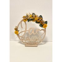 Personalisierter Holzring Ja Für Hochzeit Trauung 28cm Holzloop Hoop Cnc Gefräst von HolzmadeShop