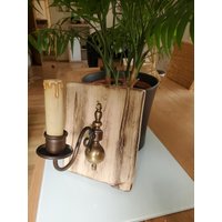 Wandlampe Kerzenlampe Holz Unikat Vintage Rustikal Wandlampe Kerzenlampe Holz Unikat Vintage Rustikal von Holzmadel