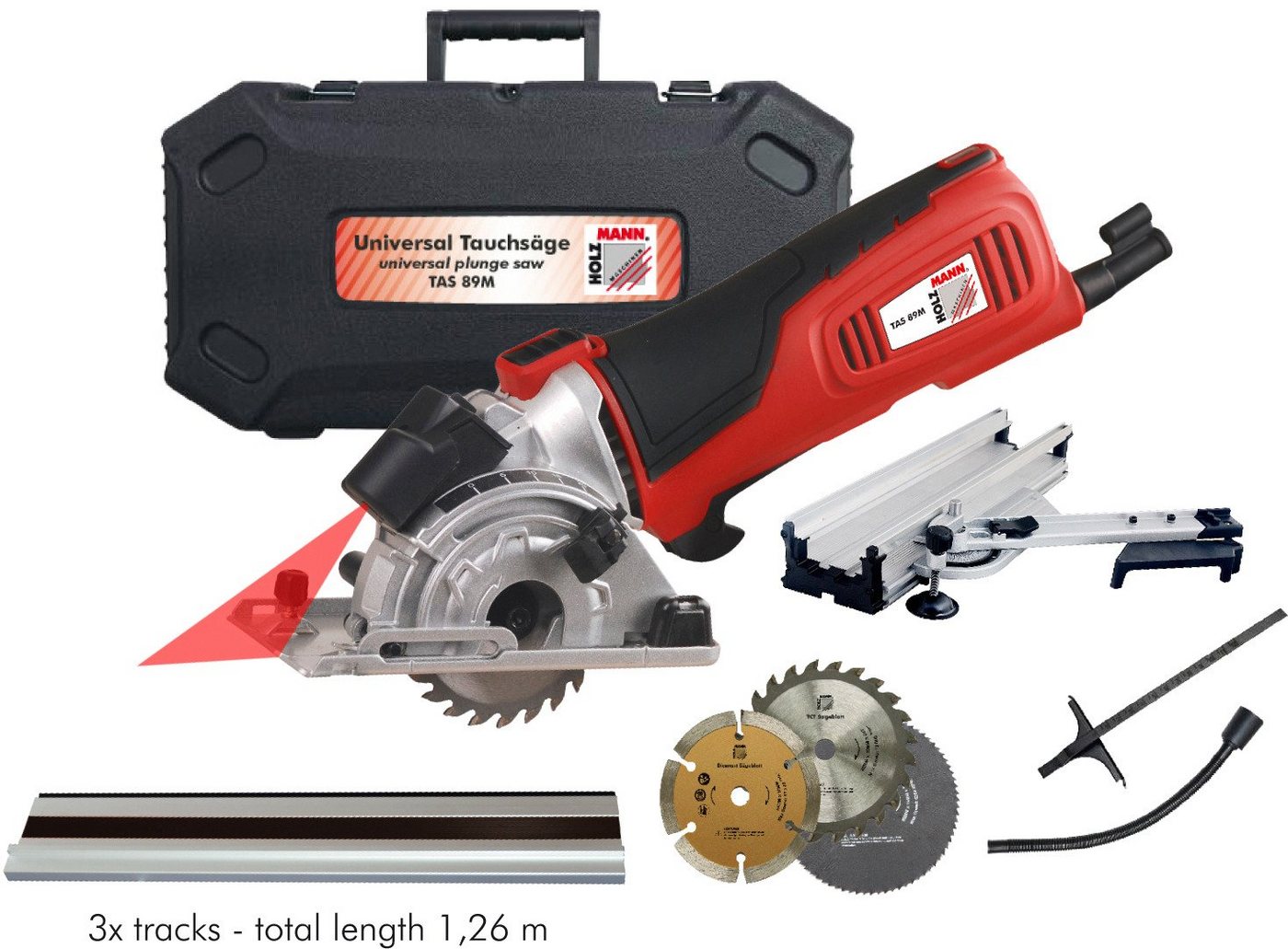 Holzmann Handkreissäge TAS 89M, Universal Tauchkreissäge, 230 V, 89 mm von Holzmann