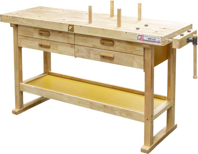 Holzmann Hobelbank WB162L inkl. 4 Bankhaken und Haltestäbe von Holzmann