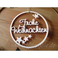 Frohe Weihnachten Kreis Sternennacht Aus Holz Für Loop-Türkränze, Lasercut von Holzmeile