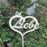 Grabschmuck Schriftzug "In Liebe" Aus Holz, Lasercut, Trauer von Holzmeile