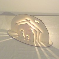 Holz-Krippe Steckset, Krippe, Weihnachten, Kerze, Windlicht, Beleuchtung, Bastelset von Holzmeile