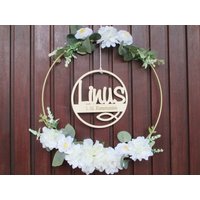 Kommunion Kreis Mit Name Und Fisch Aus Holz Für Türkränze, Deko, Konfirmation, Firmung, Taufe Usw., Lasercut Kommunion Kreis Mit Name Und Fisch Aus Holz Für Türkränze, Deko, Konfirmation, Firmung, Taufe Usw., Lasercut von Holzmeile