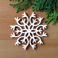 Schneeflocke Grönland Aus Holz, Kerzenuntersetzer, Baumschmuck, Lasercut von Holzmeile