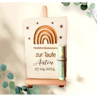Geldgeschenk Regenbogen Personalisiert, Taufe Geschenk, Patengeschenk, Kommunion Geburt Geldgeschenk Regenbogen Personalisiert, Taufe Geschenk, Patengeschenk, Kommunion Geburt von HolzmitLiebe
