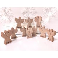 Schutzengel Mit Name Aus Buche Weihnachtsgeschenk Geburtstag Kind Taufe Geburt von HolzmitLiebe