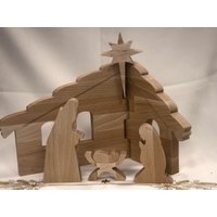 Weihnachtskrippe Heilige Familie Jesus Holzkrippe Krippen Figuren Weihnachtsgeschenk von HolzmitLiebe