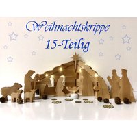 Weihnachtskrippe Krippen-Set Krippe Holzkrippe Krippen Figuren Silhouette von HolzmitLiebe