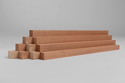 10er-Set Holzleiste - Mahagoni gehobelt - 25/25/500 mm, 25 x 25 x 500 mm von Holznagelmanufaktur GmbH
