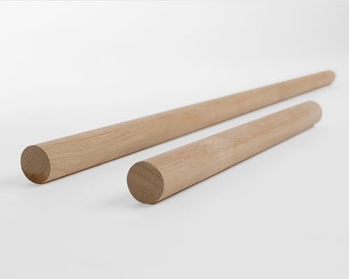 Holznagelmanufaktur Rundstab - Eiche gehobelt - Ø 30 x 300-1000 mm (500mm), Naturbelassen von Holznagelmanufaktur GmbH