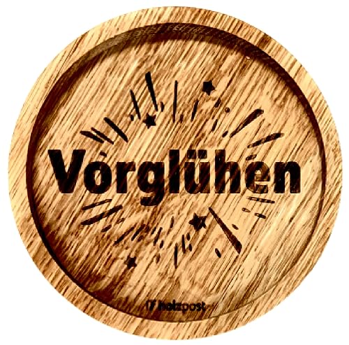 Holzpost - BD823 - Untersetzer aus Eiche - graviert und geölt - d=11,2cm, Vorglühen, Innendurchmesser 10cm, Höhe 1,8cm von Holzpost