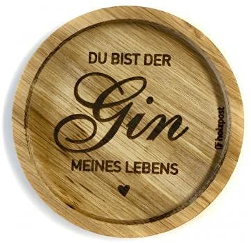 Holzuntersetzer Gin von Holzpost