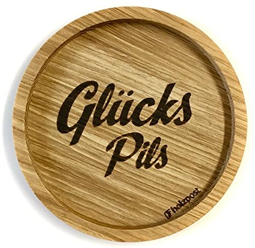 Holzuntersetzer "GlücksPils" von holzpost