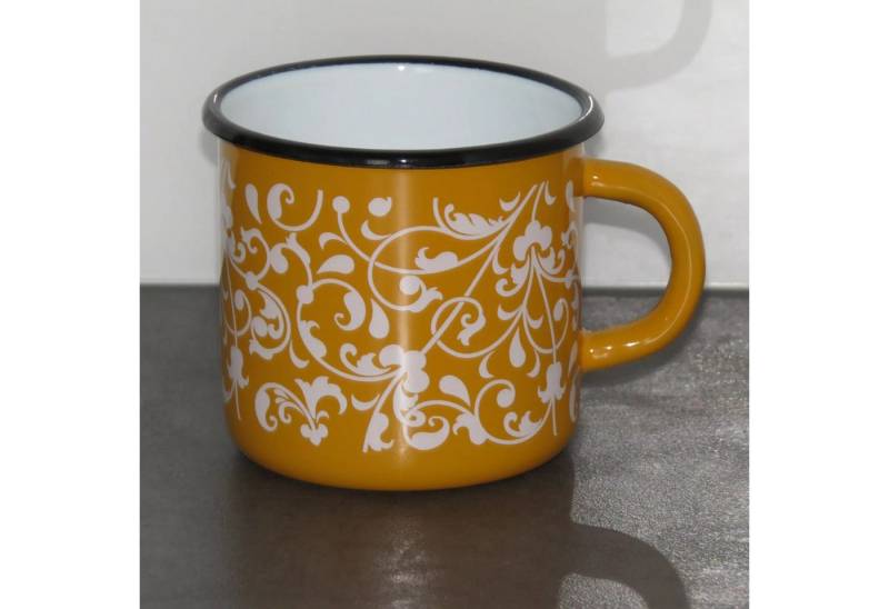 Holzprodukte Becher Email Emaile Emaille Kaffeebecher Teetasse Becher Tasse Kaffee Tee, 350 ml von Holzprodukte