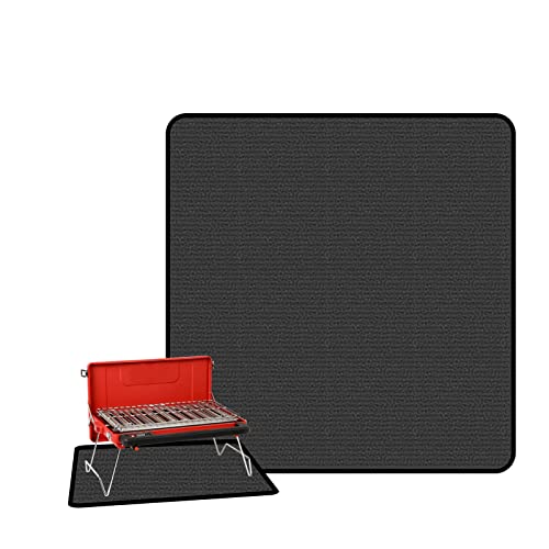 Feuerfeste Matte 45x37cm - Hitzebeständig bis 550°C - Für Kamin, BBQ, Grill & Feuerstelle, Feuerschale Unterlage, Feuermatte&Feuerstelle Pad - Schützt Terrasse, Balkon & Boden vor Funken & Hitze von Holzsammlung