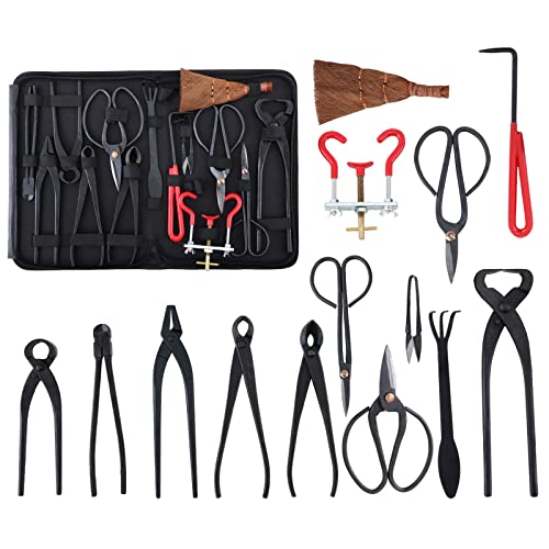 Holzsammlung Gartenwerkzeug Set, 14 Stück Schwerlast Carbonstahl Gartenarbeit Kit mit Gartenschere, Bonsai Schere, Pinzette, Bonsai Starter Werkzeuge Set für Bonsai Einsteiger#C Holzsammlung Gartenwerkzeug Set, 14 Stück Schwerlast Carbonstahl Gartenarbeit Kit mit Gartenschere, Bonsai Schere, Pinzette, Bonsai Starter Werkzeuge Set für Bonsai Einsteiger#C von Holzsammlung