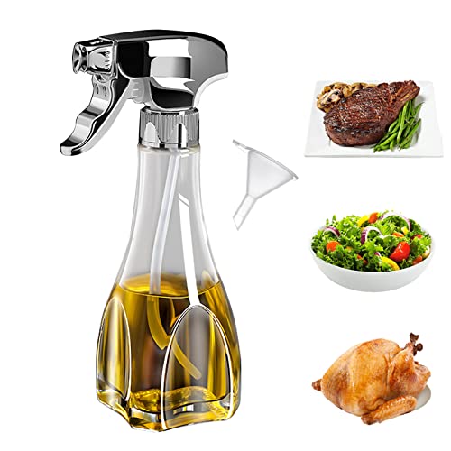 Holzsammlung Ölsprüher Flasche, 240 ml Ölspray zum Kochen, Essig Spritzer Ölspender Glasflasche Olivenöl Sprühflasche Gadgets Küche für Heißluftfritteuse, Salate, Backen, Pasta, Grillen, BBQ von Holzsammlung