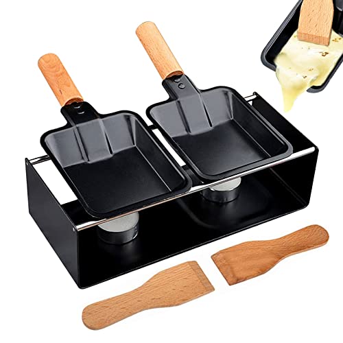 Holzsammlung Raclette-Set,Mini Raclette Grill Portable Käseschmelzer Käse Raclette Grill mit 2 Stücke Holzschaufel,zum Schmelzen von Käse,Schokolade von Holzsammlung