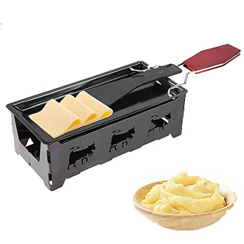 Holzsammlung Raclette-Set,Tragbarer Antihaft-Käseschmelzer Raclette-Grill, Rotaster Backblech Herd Set, Mini-Raclette, Grillwerkzeug für zu Hause von Holzsammlung