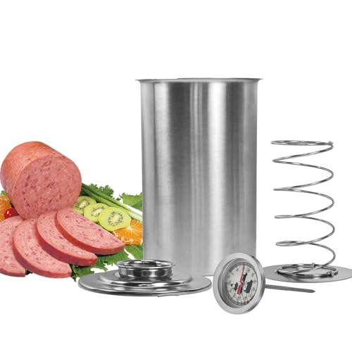 Holzsammlung Schinkenkocher Druckschinkenkocher, Edelstahl-Fleischpresse für gesundes hausgemachtes Fleisch mit Thermometer#003 von Holzsammlung