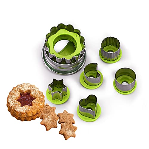 Plätzchenausstecher Weihnachten Mini Linzer Ausstechformen Keksausstecher, 6er Plätzchen Ausstecher-Set Geometrische Cookie Cutter für Backen Weihnachten & Xmas Keks Fondant, Ausstechförmchen Kekse von Holzsammlung