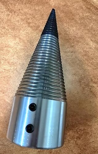 Holzspalter Drillkegel Kegelspalter 100mm mit NUT wechselbare Spitze/unterschiedliche Aufnahmen (Bohrungen) (Aufnahme 40mm mit 12mm NUT) von Holzspalter