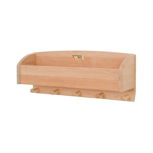 Holzspielzeug Peitz Kinder-Wand-Garderobe | Mützen-Ablage | Kinderzimmer-Massivholz-Garderobe 8058 von Holzspielzeug Peitz