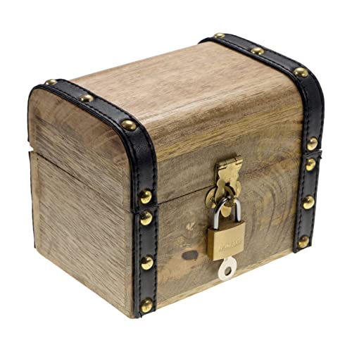 Holzspielzeug-Tom BGS Bauernkasse groß mit Schloss Schatzkiste Truhe Schatztruhe Holzbox Geschenk Deko Hochzeit Geburtstag Aufbewahren verschließbar abschließbar Deckel (Bauern KS 12x8x10 cm) von Holzspielzeug-Tom