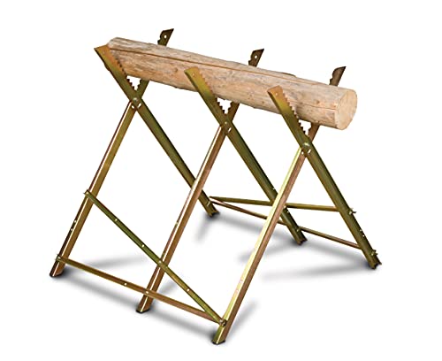 holzstar 5900008 Sägebock SB 1 (verzahnte Auflagefläche, max. Traglast 180 kg, Länge 80 cm, Holzbock klappbar, extrem robust), Blue von holzstar