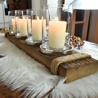 Design Windlicht Aus Massiver Eiche -Charmanter Kerzenleuchter Silber -Kerzenständer Holz Für Ihr Wohnzimmer -Kerzenhalter Stumpenkerzen von HolzstuebchenEnniger