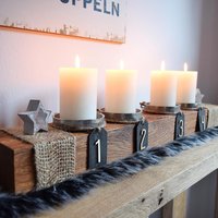 Einzigartiger Adventskranz Aus Holzbalken - Weihnachtlicher Kerzenhalter Zeitlose Deko Altholzbalken -Nachhaltige Wohnkultur von HolzstuebchenEnniger