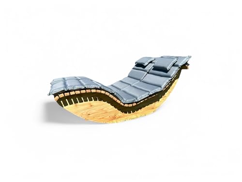 Holztec-Leitner Schaukelliege Wippliege,Obersee 140 cm Himmelsliege aus Lärchenholz mit Polster Anthrazit Made in Bavaria von Holztec-Leitner