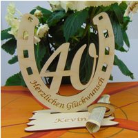 Hufeisen Zum 40. Geburtstag, Geldgeschenk Gutscheingeschenk Glückwunsch & Zahl 40 Im Hufeisen, Glück von HolzteilchenDIY