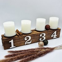 Adventskranz | Adventsständer Adventsgesteck Adventkranz Länglich Aus Altholz von HolzteufelShop