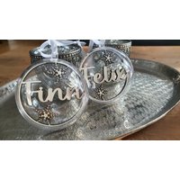 Personalisierte Acrylglaskugel, Christbaumkugel, Weihnachtschmuck, 80mm von HolztraumeHolthoefer