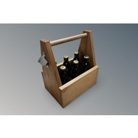 Flaschenträger Aus Eiche - Bierträger „Knolli" Für 6 Steinie-Flaschen | Rustikaler Mit Flaschenöffner Personalisiert & Handmade von HolztraumDesignDE