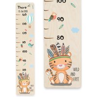 Holz - Messleiste Für Kinder, Personalisiert Mit Name Und Datum, Geschenk Zur Taufe, Geburt, Motiv Wild & Free Tiger Holz - Messleiste Für Kinder, Personalisiert Mit Name Und Datum, Geschenk Zur Taufe, Geburt, Motiv Wild & Free Tiger von Holzura