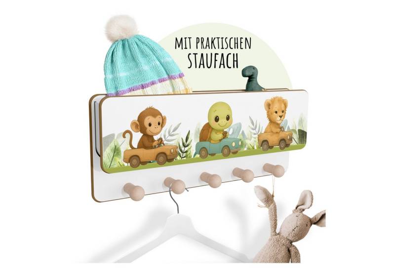 Holzura Kinderregal Kindergarderobe aus Holz mit Ablage und magnethaftendem Rahmen. von Holzura