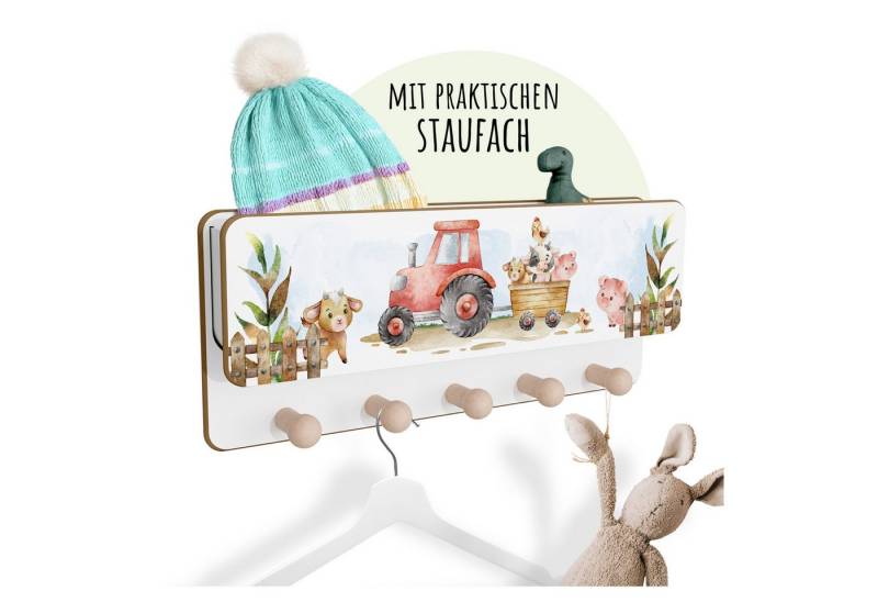 Holzura Kinderregal Kindergarderobe aus Holz mit Ablage und magnethaftendem Rahmen. von Holzura