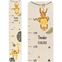 Messlatte Für Das Kinderzimmer, Messleiste Mit Name Und Datum, Geschenk Zum Kindergeburtstag, Motiv Affe Giraffe Messlatte Für Das Kinderzimmer, Messleiste Mit Name Und Datum, Geschenk Zum Kindergeburtstag, Motiv Affe Giraffe von Holzura