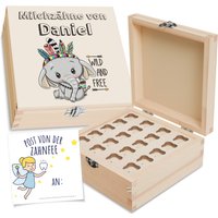 Zahnfee-Dose Aus Holz Mit Wunschnamen - Erinnerungsbox Für Die Ersten Zähnchen, Zahnbox von Holzura