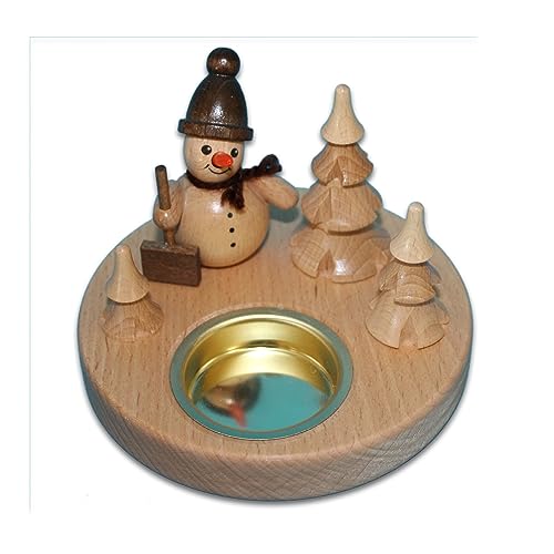 Holzwaren Egermann Leuchter aus Holz - Teelichthalter in Naturfarben mit süßem Schneemanndesign - Motiv: mit Schneeschieber - Durchmesser: ca. 11 cm - Made in Germany Holzwaren Egermann Leuchter aus Holz - Teelichthalter in Naturfarben mit süßem Schneemanndesign - Motiv: mit Schneeschieber - Durchmesser: ca. 11 cm - Made in Germany von Holzwaren Egermann Erzgebirge
